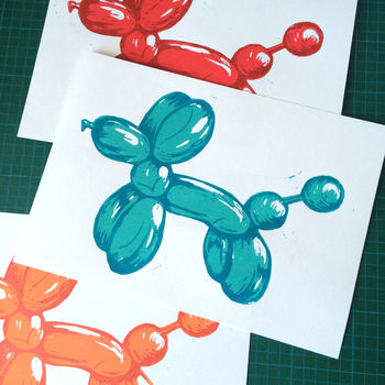 Balloon Dog Linocut Print, 4 of 6