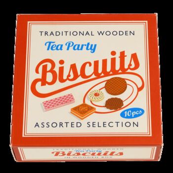 Traditional Wooden Tea Party Biscuits In Retro Box, 2 of 5