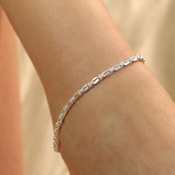 925 Silver Heavy Link Chain Floral Indian Payal Anklet, 2 of 10