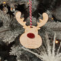 Personalised 1st Christmas Rudolph Wooden Decoration, thumbnail 1 of 3