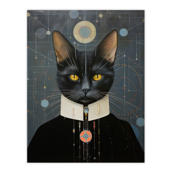 Interplanetary Cat King Futuristic Wall Art Print, 6 of 6