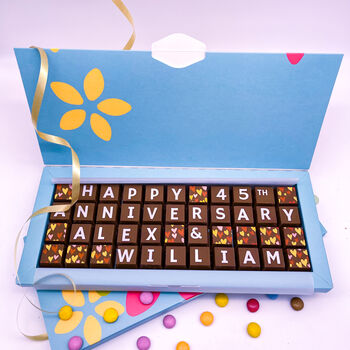 Personalised 45th Sapphire Anniversary Chocolates, 3 of 5