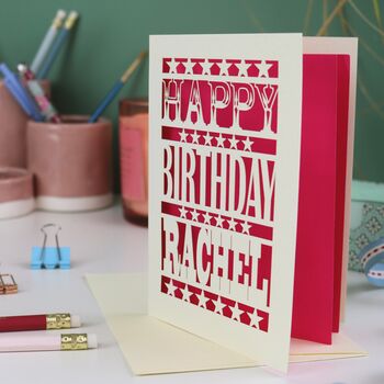 Personalised Happy Birthday Papercut Card, 9 of 12