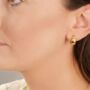 Gold Vermeil Crystal Reversible Hoop Earrings, thumbnail 2 of 12