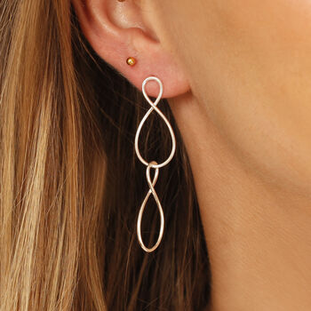 Infinity Twist Earrings In Silver Or Gold Plated, 4 of 7