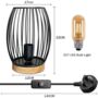 Rugby Shaped Metal Wooden Based Table Lamp, thumbnail 4 of 6
