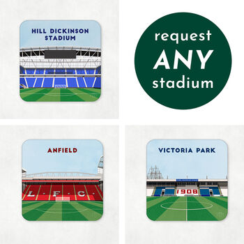 Contemporary Football Stadium Coaster Gift, Mix And Match Set, 2 of 4