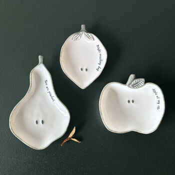 East Of India Porcelain Pear Dish You Are Pearfect, 4 of 4
