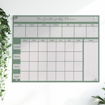 Personalised Family Weekly Acrylic Whiteboard Planner, Various Colours, 3 of 9
