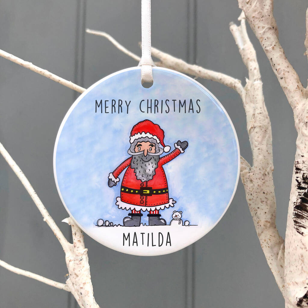 Personalised Santa Christmas Decoration By Pink Pineapple Home & Gifts