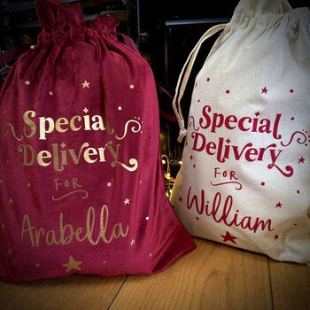 Personalised Special Delivery Christmas Eve Sack, 7 of 7