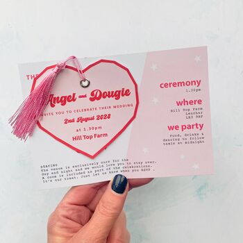 Retro Heart Wedding Invitation, 9 of 11