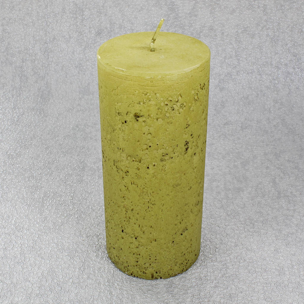 antique yellow pillar candles by g decor