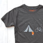 Bike And Tent Organic Cotton T Shirt, thumbnail 1 of 6