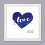 Personalised Watercolour Heart Wedding Print, thumbnail 1 of 6