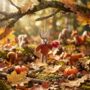 Handmade Felt Autumnal Russell Hare Hanging Decoration, thumbnail 1 of 6