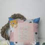 Personalised Patchwork Memory Cushion,Embroidered Words, thumbnail 11 of 11