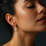 Gold Plated Silver Moonstone Teardrop Hook Earrings, thumbnail 4 of 5
