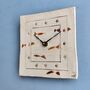 Handmade Ceramic Small Wall Clock Fish Shoal, thumbnail 3 of 6