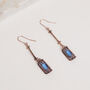 Antique Gold And Sapphire Blue Stone Drop Earrings, thumbnail 2 of 4
