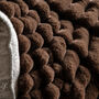 Ribbed Chocolate Brown Faux Fur Throw, thumbnail 2 of 4