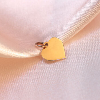 Personalised 9ct Gold Pendant Charms Heart Round Plaque, 2 of 7