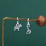 Sterling Silver Mismatched Zebra And Giraffe Hoop Earrings, thumbnail 6 of 12