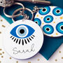 Personalised Evil Eye Keyring. Spiritual Protection You Can Carry, thumbnail 1 of 2