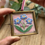 Forget Me Not Hand Embroidered Framed Keepsake, thumbnail 5 of 5