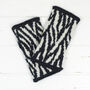 Zebra Knitted Wristwarmers, thumbnail 2 of 3