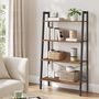 Industrial Ladder Shelf Bookshelf Storage Unit, thumbnail 2 of 12