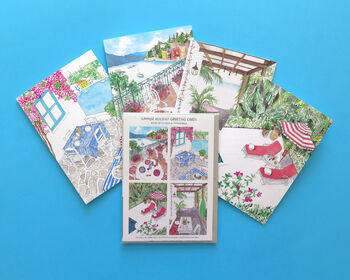 Summer Holiday Pack Of Four Cards, 2 of 6