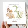 Prince And Dragon 3rd Birthday Card, Green 3rd Birthday Card For Son, Nephew, Grandson, thumbnail 1 of 2
