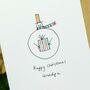 Personalised 'Snowman With Gift' Handmade Card, thumbnail 4 of 7