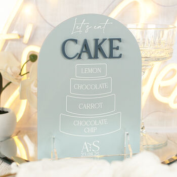 Manhattan Wedding Cake Menu Acrylic Sign, 3 of 4