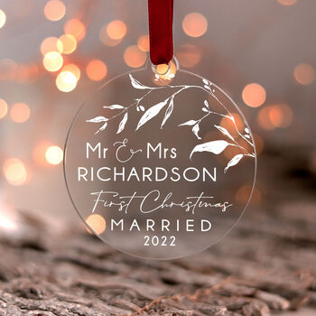 Personalised Our First Christmas As Mr And Mrs Bauble, 8 of 11