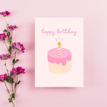 'Happy Birthday' Cute Birthday Cake Greetings Card, 4 of 4