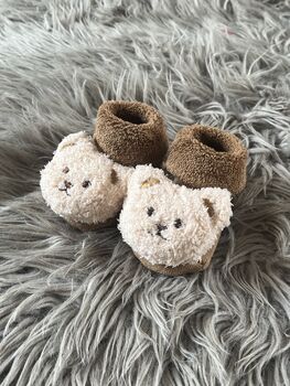 Brown Teddy Bear Baby Socks, 5 of 10