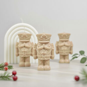 Beige Christmas Nutcracker Candle Festive Home Decor, 10 of 12