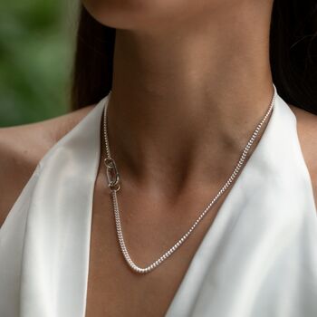 Paperclip Curb Chain Charm Necklace, 6 of 9