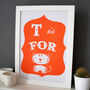 T Is For Tiger Alphabet Print, thumbnail 2 of 3