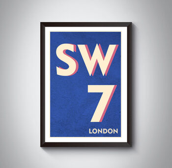 Sw7 West Kensington London Postcode Print, 5 of 8