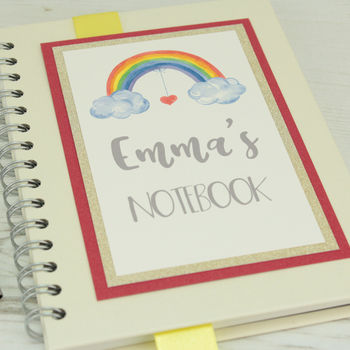 personalised rainbow children's notebook by dreams to reality design ...