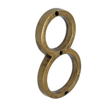 Five Inch Antique Brass House Numbers, 9 of 10