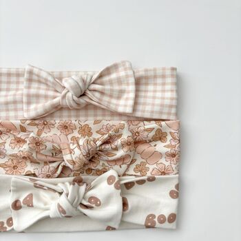 Gingham Topknot Bow Headband, 3 of 3