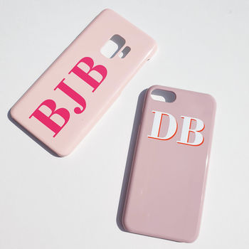 Nude And Hot Pink Personalised Phone Case, 3 of 5