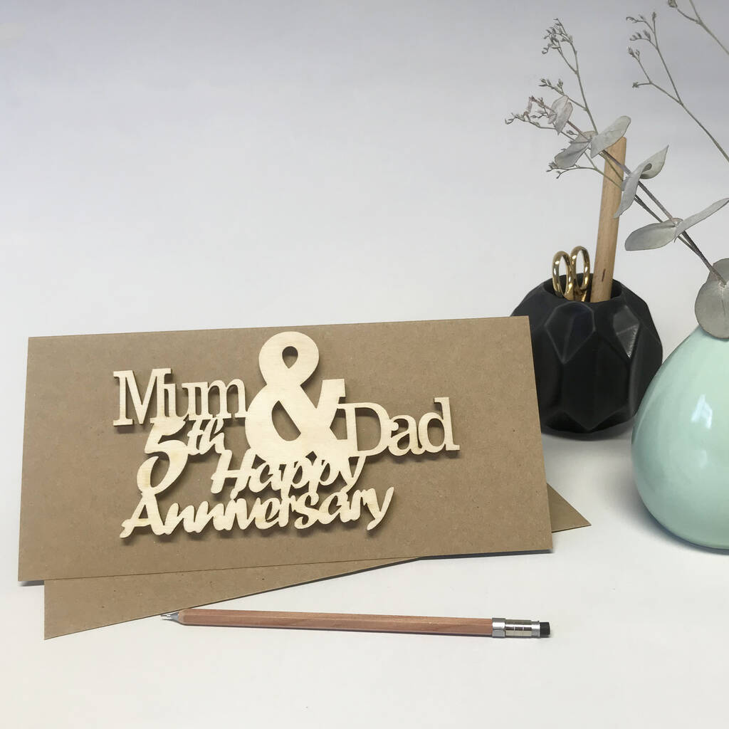 personalised mum and dad anniversary cardhickory