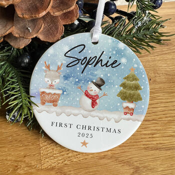 Personalised First Christmas Ceramic Ornament For Baby, 7 of 7