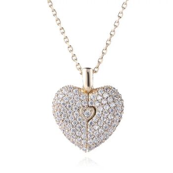 Personalised Bling Heart Locket Necklace, 2 of 3