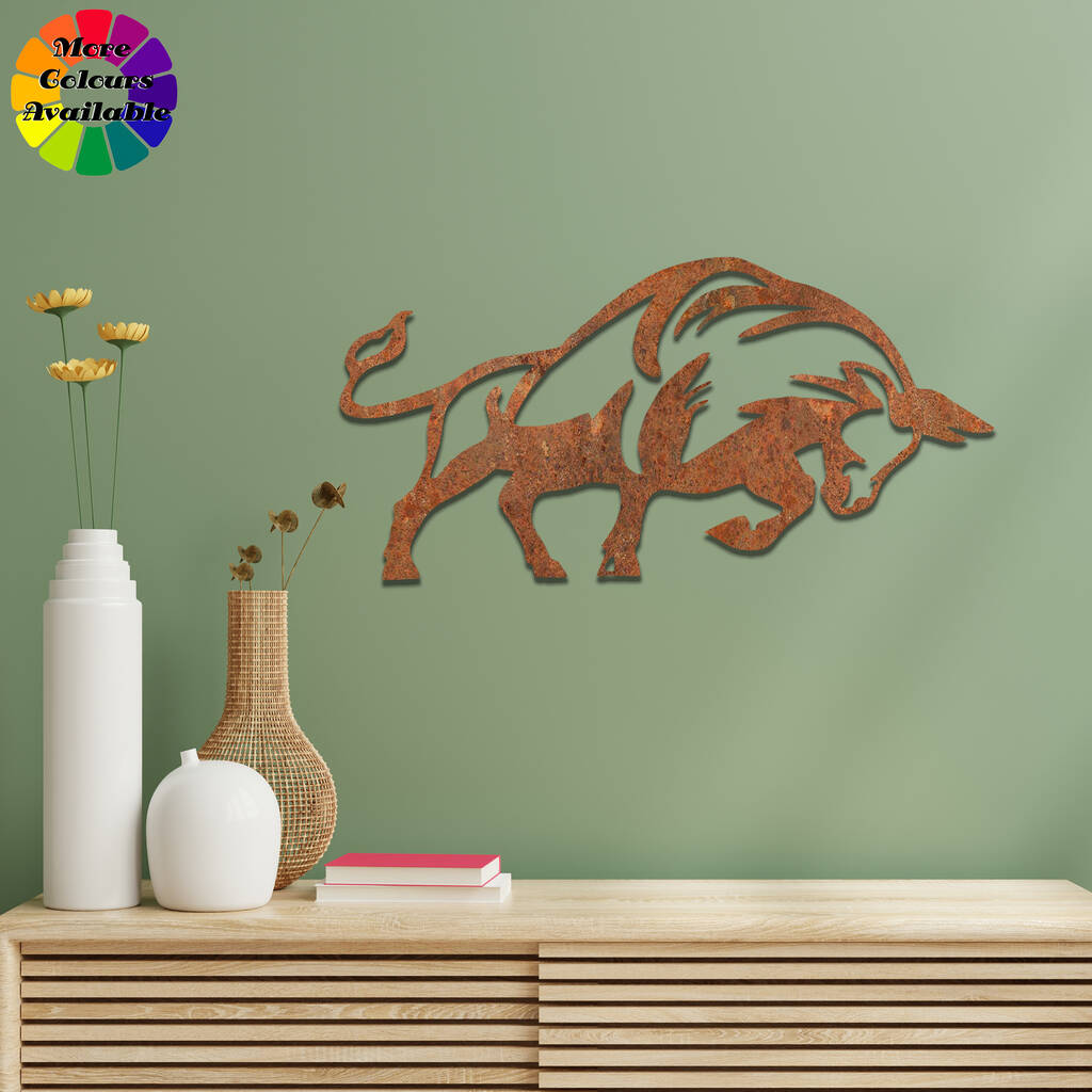 Metal Bull Wall Decor Large Metal Wall Art Gift Idea By Duke Craft